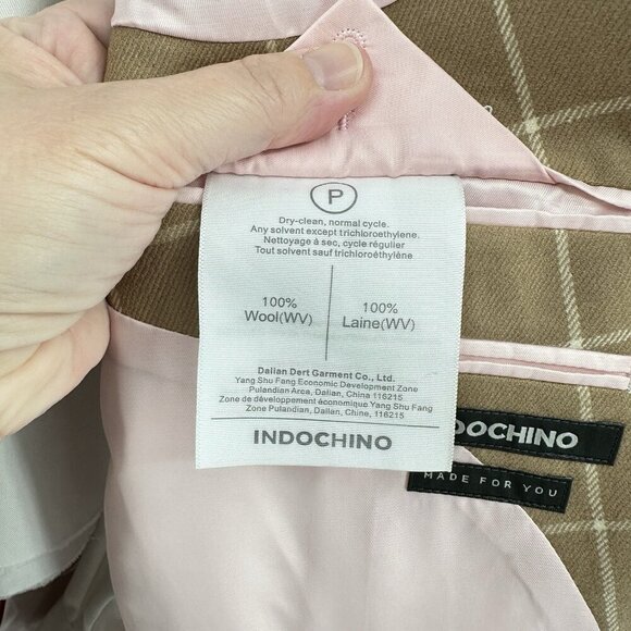 NEW INDOCHINO jacket blazer sport coat windopane plaid custom extra long 52XL - Picture 12 of 12